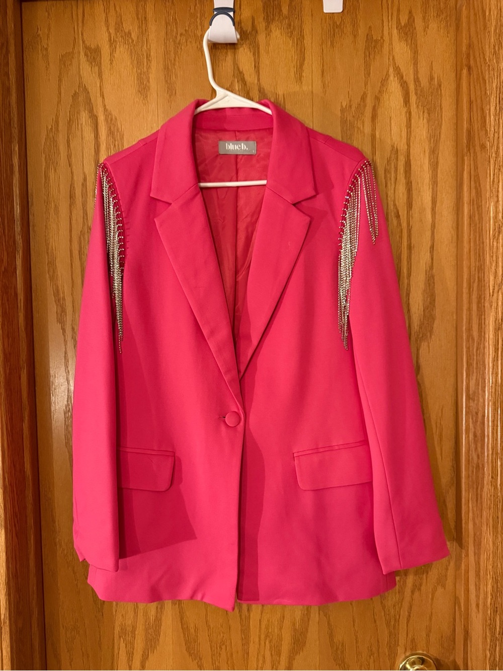 blue b. Pink Chain-Trim Blazer Jacket